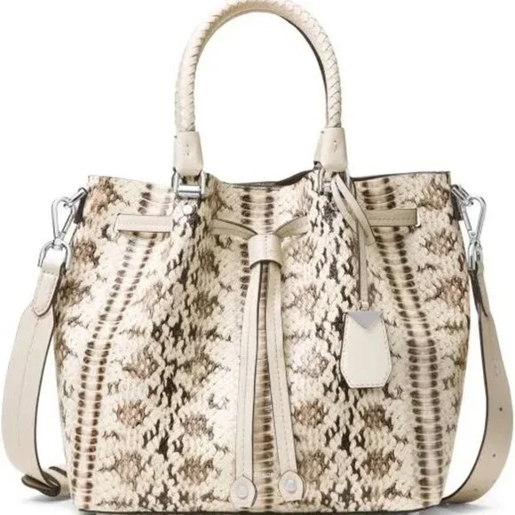Michael Kors Blakely Snake-Embossed Leather Bucket Bag - Picture 6 of 6